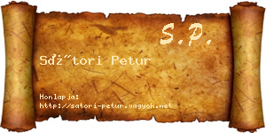 Sátori Petur névjegykártya